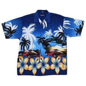 Rare Vintage Hawaiian Shirt‎ Mens XL Classic Beach Car Floral